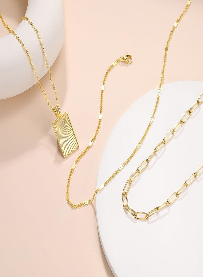 PDWZNBA Layered Gold-plated Necklaces for Women, 14K Real Gold-Plated Triple Chain Necklace, Dainty Choker Jewelry Set, Trendy Jewelry Gifts - Image 4